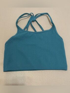 Forever 21 women’s Teal Small Sports Bra active gym cross back